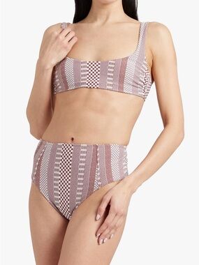 Veronica Beard Celeste bikini top and Jenkin high rise bikini bottom